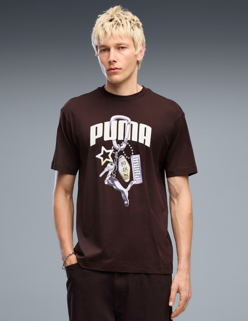 Playera manga corta Graphics Relaxed Exe cuello redondo para mujer