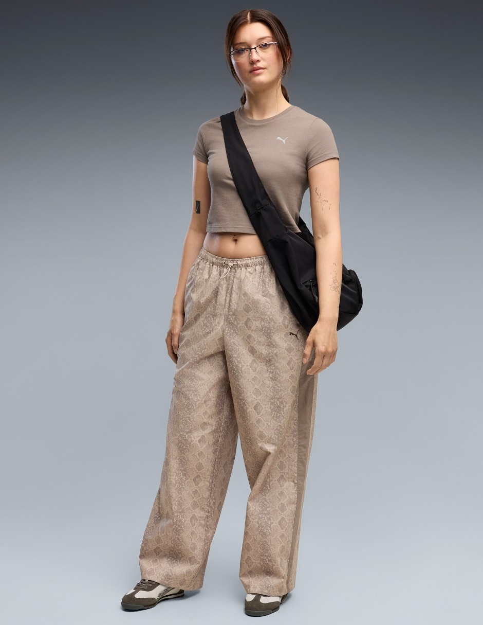 Pants regular con elástico para mujer 6