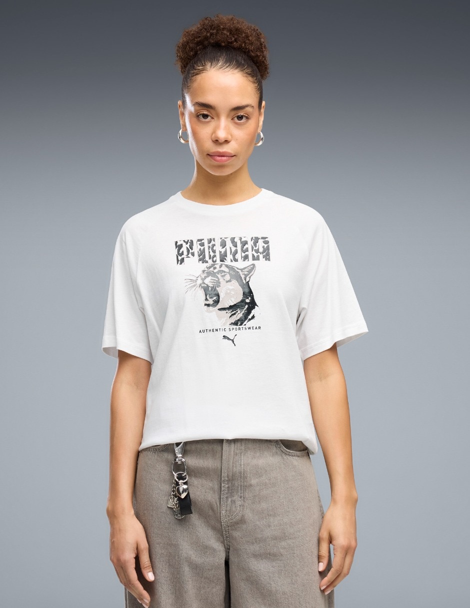 Playera manga corta Graphics Animal Rela cuello redondo mujer Playera manga corta Graphics Animal Rela cuello redondo mujer