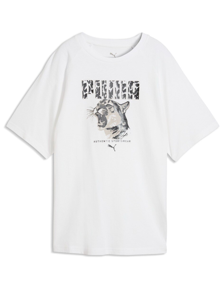 Playera manga corta Graphics Animal Rela cuello redondo mujer 4