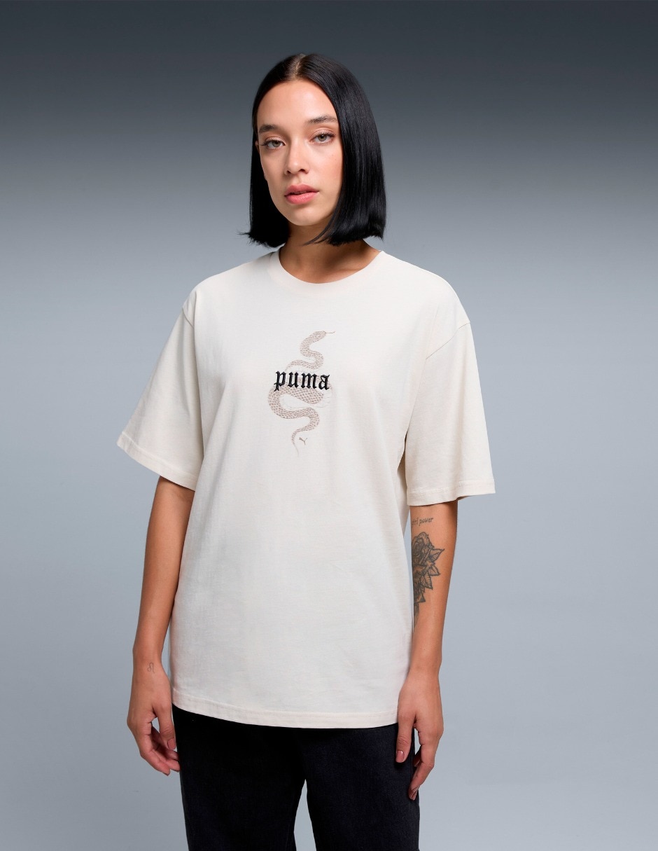 Playera manga corta Snake Pack Grap cuello redondo mujer Playera manga corta Snake Pack Grap cuello redondo mujer