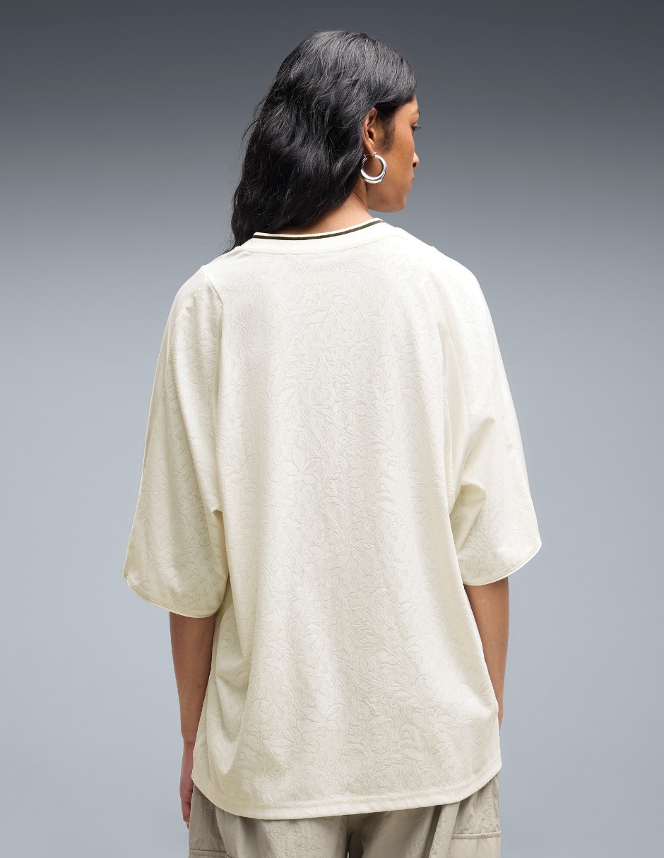Playera manga corta Lace Pack Oversized cuello redondo mujer 2