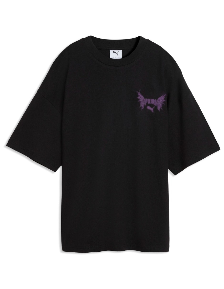 Playera manga corta Street Glam Oversize cuello redondo para mujer 3
