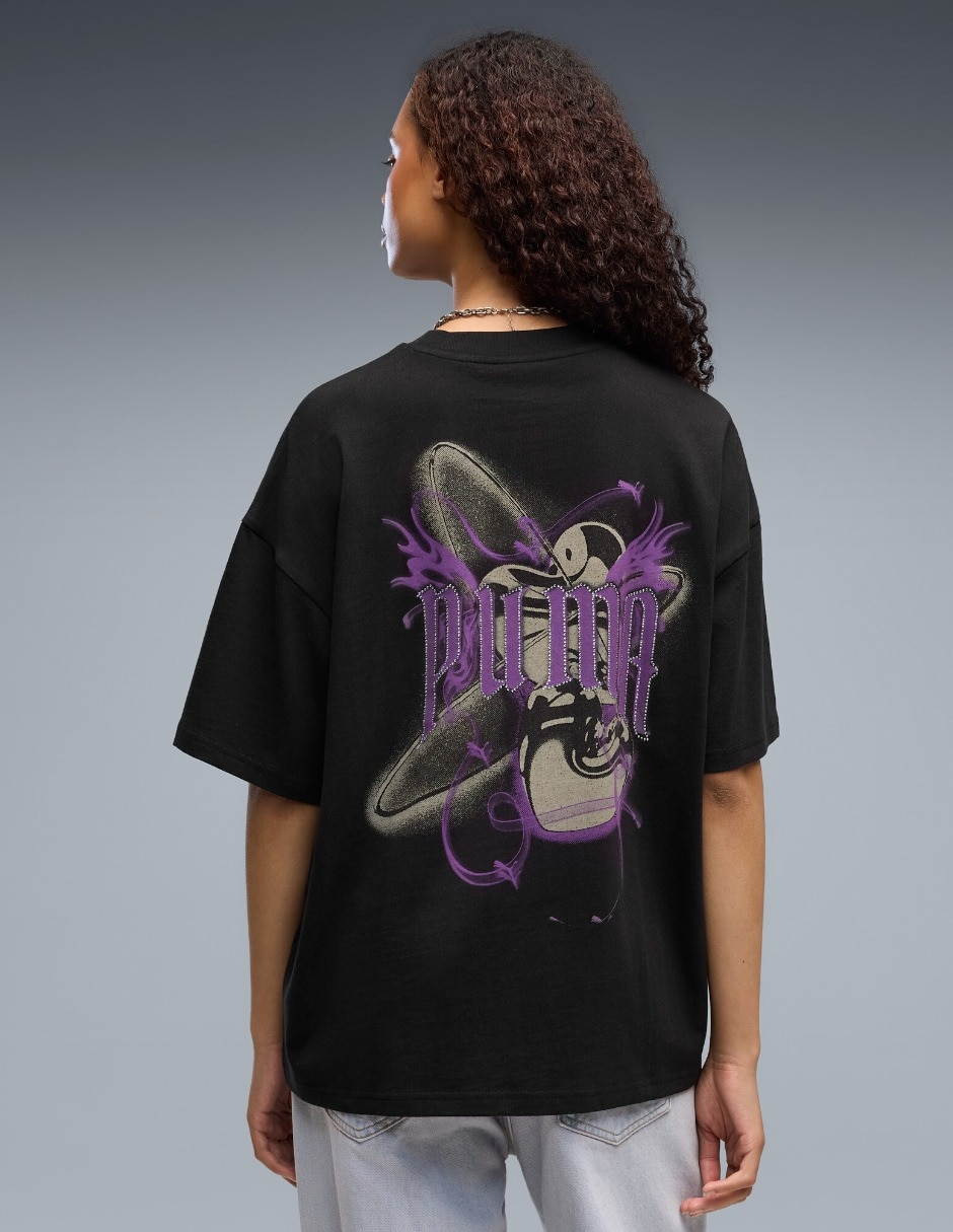 Playera manga corta Street Glam Oversize cuello redondo para mujer 2