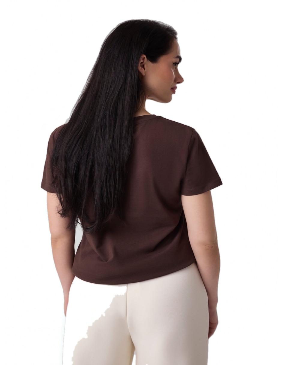 Playera manga corta cuello redondo para mujer 3