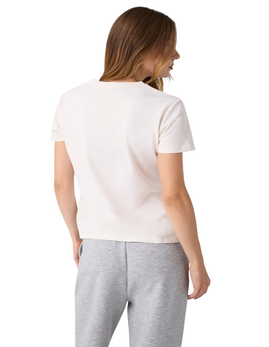 Playera manga corta cuello redondo para mujer 3