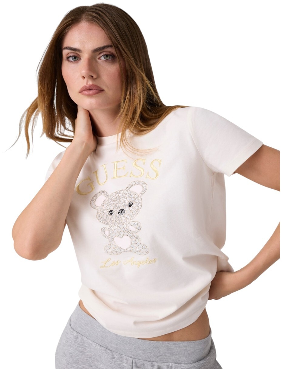 Playera manga corta cuello redondo para mujer 4