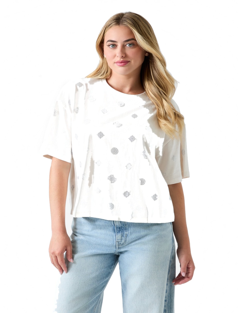 Playera manga corta cuello redondo para mujer Playera manga corta cuello redondo para mujer