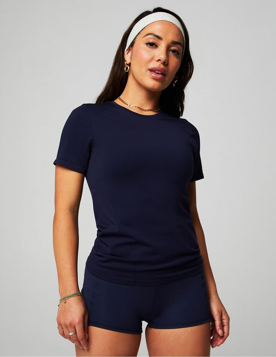 Playera manga corta cuello redondo mujer