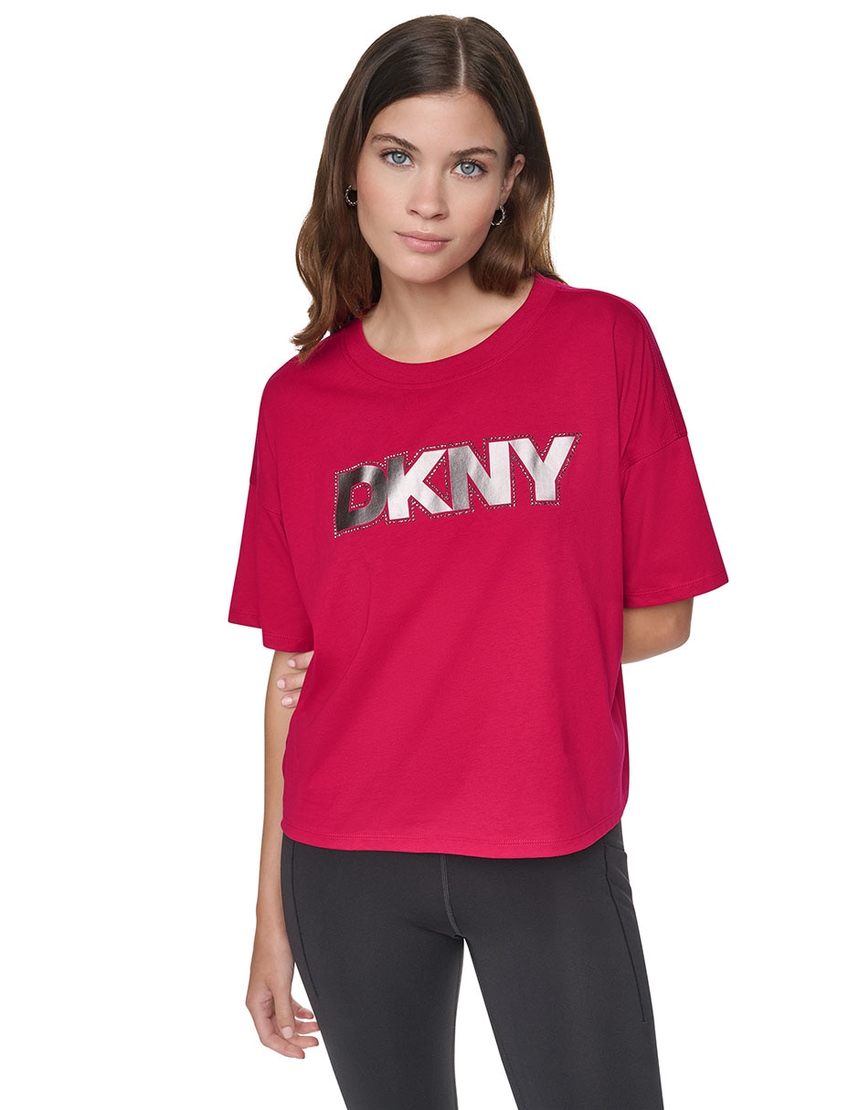 Playera manga corta cuello redondo para mujer