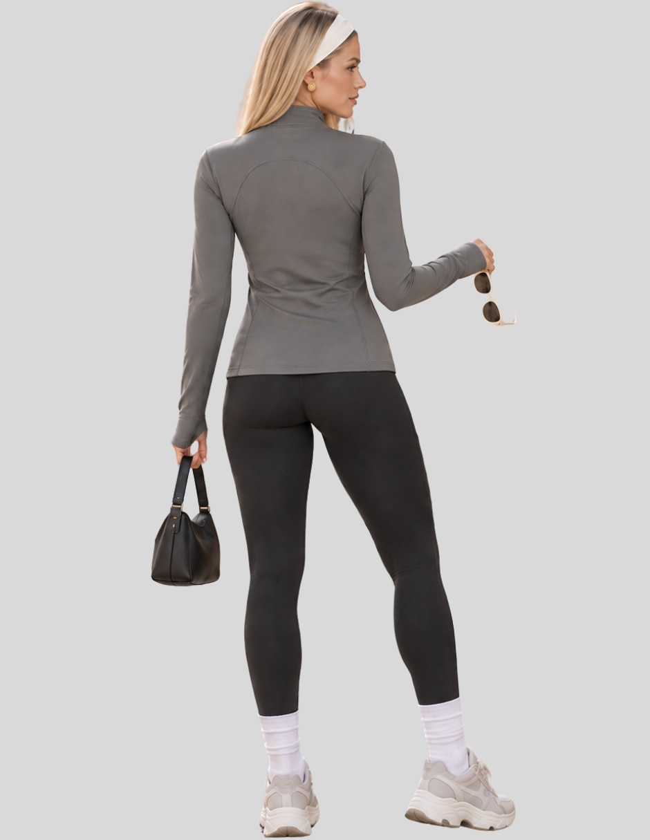 Sudadera con Sin diseño Sudadera Deportiva para Mujer Manga Larga y Corte Entallado Estilo Casual Chic y Cómodo para mujer 3