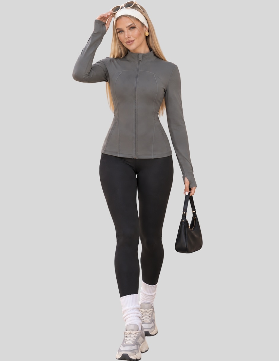 Sudadera con Sin diseño Sudadera Deportiva para Mujer Manga Larga y Corte Entallado Estilo Casual Chic y Cómodo para mujer 4
