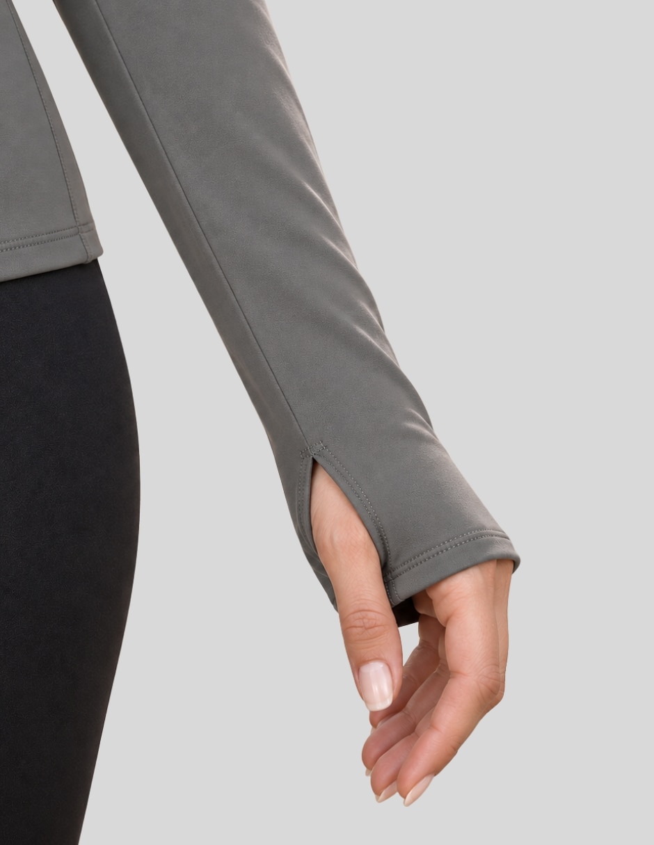 Sudadera con Sin diseño Sudadera Deportiva para Mujer Manga Larga y Corte Entallado Estilo Casual Chic y Cómodo para mujer 5