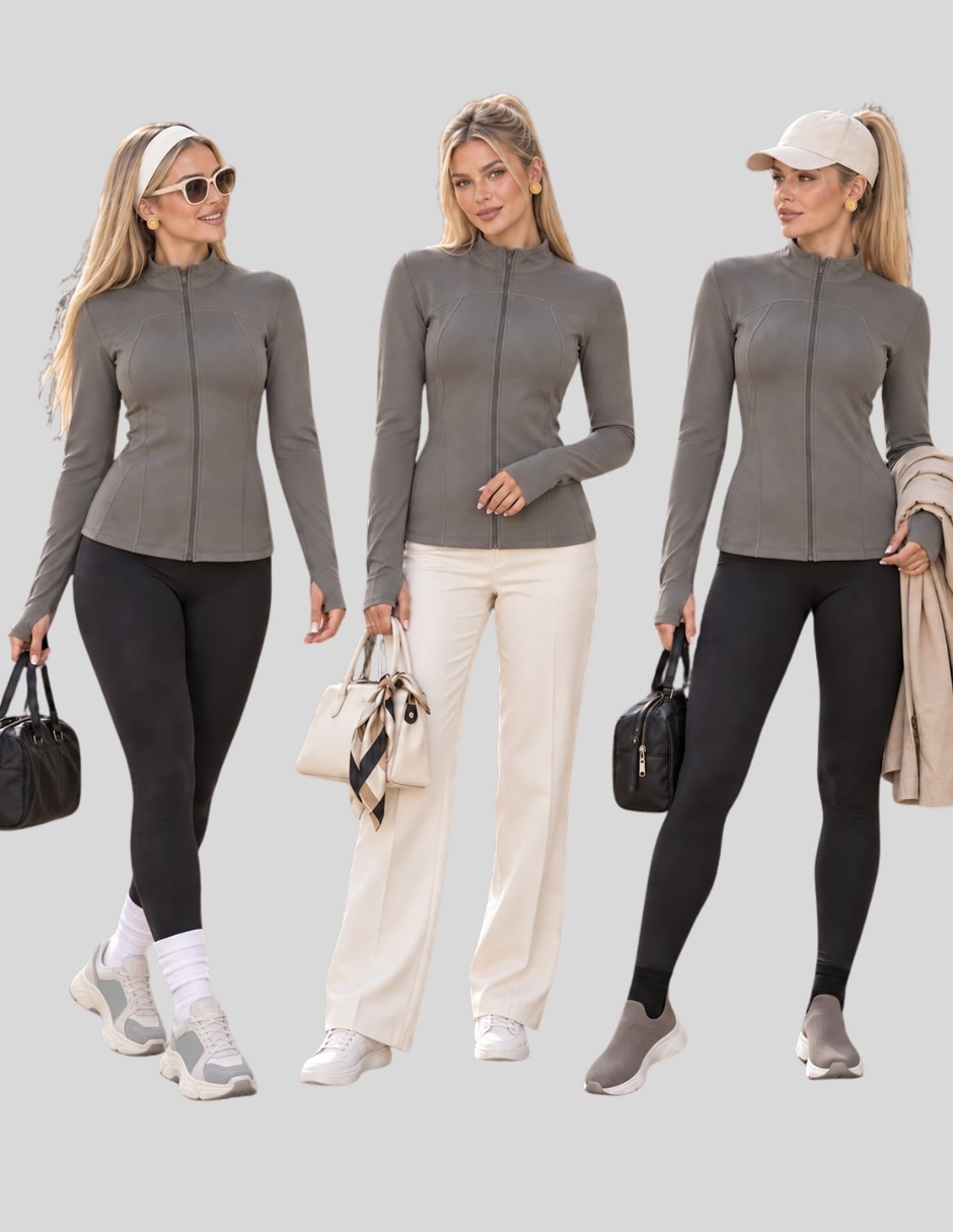 Sudadera con Sin diseño Sudadera Deportiva para Mujer Manga Larga y Corte Entallado Estilo Casual Chic y Cómodo para mujer 6