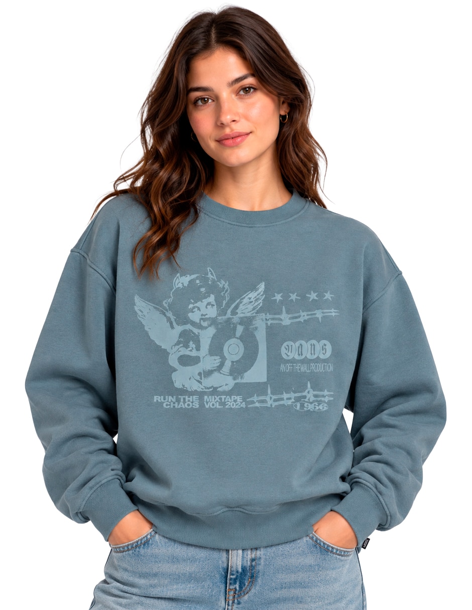 Sudadera con acanalado para mujer